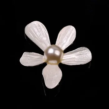 50pcs/veľa Zlatá/strieborná farba Pearl Živice Kvetinové Kúzlo Kvet Prívesky Na Oblečenie DIY Šperky, Takže Nájsť Kúzlo Príslušenstvo
