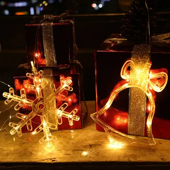 Vianočné Okno Bulík Lampa Santa snehové Vločky Snehuliak LED Svetlá, Vianočné Dekorácie pre Domov Batérie Powered Dovolenku Osvetlenie