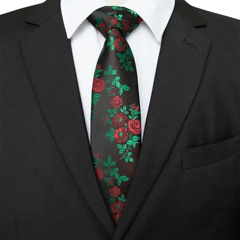 JEMYGINS Nové Vzory Klasické Hodváb Muži Kravatu Kvetinový Rose 8 cm Červená Žakárové Kravata Gravata Väzby pre Mužov Formálne oblečenie Business Svadbu