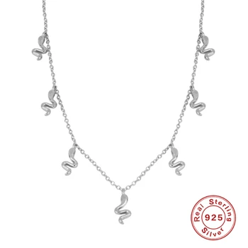 Skutočné 925 Sterling Silver Šperky Kľúčnu Kosť Had Prívesok Náhrdelníky Na Výročie Svadby, Narodeniny Darček Collares