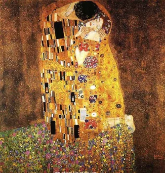 Handpainted Vysokej kvality Gustav Klimt maľovanie na reprodukciu kiss Klimt