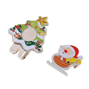 Vianočné Darčeky Mini Santa Claus Zliatiny Klobúk Klip Magnetické Odnímateľné Golf Ball Marker, 10 Kusov