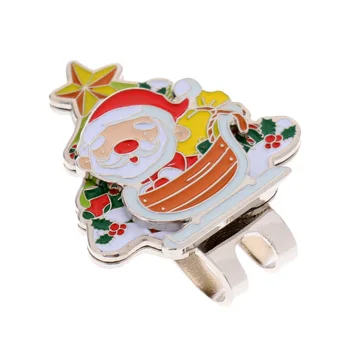 Vianočné Darčeky Mini Santa Claus Zliatiny Klobúk Klip Magnetické Odnímateľné Golf Ball Marker, 10 Kusov
