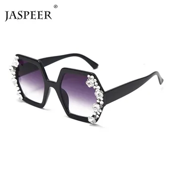 JASPEER Luxury Diamond slnečné Okuliare Ženy Ručné UV400 Slnečné Okuliare Značky Dizajnér Retro Slnečné okuliare, Módne Odtiene Okuliare