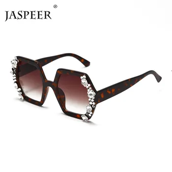 JASPEER Luxury Diamond slnečné Okuliare Ženy Ručné UV400 Slnečné Okuliare Značky Dizajnér Retro Slnečné okuliare, Módne Odtiene Okuliare