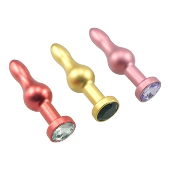 106mm dĺžka farebné kovy crystal análny plug drahokamy zadok plug loptu vložiť sexuálne hračky pre mužov, ženy, dospelých produkt