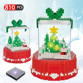 Mini Diamond Blokov LED Veselé Vianoce Strom stavebným DIY Vzdelávacie 810pcs Tehly Hračka Pre Deti Vianočné darčeky