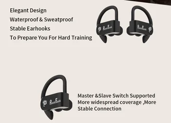 TWS Skutočné Bezdrôtové Športové slúchadlá bluetooth slúchadlo Zavesené Ucho Typ 3D Stereo Nabíjanie slúchadiel Slúchadlá S Nabíjanie Box