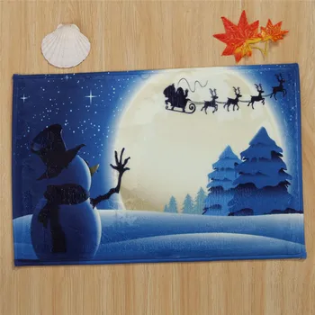 Doormats Krytý Domov Koberce Dekor 40x60CM Veselé Vianočné Dekorácie Pre Domov Navidad Snowflake Vytlačené Nový Rok Darček 2019
