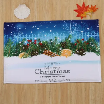 Doormats Krytý Domov Koberce Dekor 40x60CM Veselé Vianočné Dekorácie Pre Domov Navidad Snowflake Vytlačené Nový Rok Darček 2019