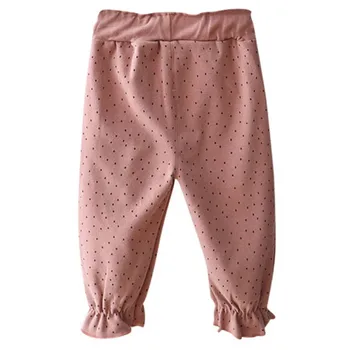 2020 Nové Dieťa Dievčatá Jeseň Bavlna Polka Dot Tlače Nohavice Bežné Prehrabať Dekorácie Nohavice Batoľa Oblečenie Dna