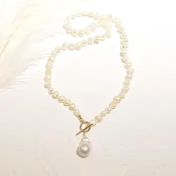 Ľalie Šperky, Módne dámske Sladkovodné Perly Choker Náhrdelník Baroková perla kórejský Prívesok Náhrdelník Collana Perle 2020 Šperky