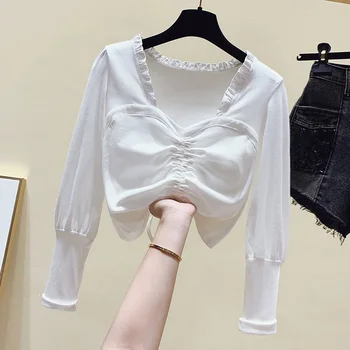 Harajuku Ženy Nadrozmerné T Shirt Vintage Oblečenie Tričká Egirl 2020 Spadajú Zimné Móda Voľný čas Streetwear dlhý rukáv Topy