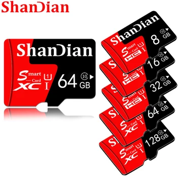 SHANDIAN Smast sd karta 128 gb 64 gb Smast sd 32gb Mini Card 16gb Class 10 pre samrtphone a stolové PC Originálne Pamäťová Karta