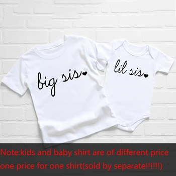Veľké Sis Tričko Big Sister Tričko Big Sis Lil Sis Súrodenec T-shirts Tehotenstva Oznámenie Tričko Baby Oznámenie Tee Košele