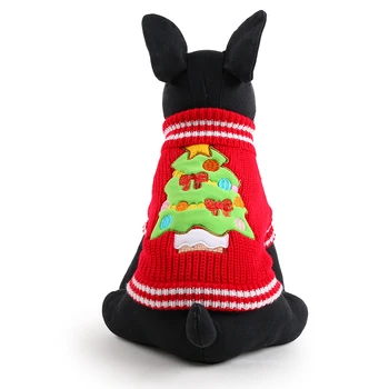 Nový vianočný stromček Pletenie Psa Sveter Vianoce, Nový Rok Zimné Mäkké Umývateľný Psie Oblečenie Pre Malých a veľkých psov