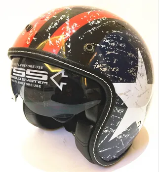 Ruský pol-prilba zadarmo doprava 2017 motocyklové prilby retro vintage motocross prilba 3/4 otvorenie tvár skúter prilby