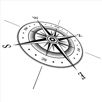 Kompas Stenu, Nálepky Námorný Kompas, Sever, Juh, Východ Západ Bodov Stenu Odtlačkový Vinylové Fólie Wall Art Nástenné Muurstickers Dekorácie A429