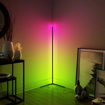 Moderné RGB Remote LED stojacie Lampy, Stojaca Lampa Rohu Stojí Lampa Upraviť Jas 1,4 m Biely Multicolor Svetlo stojacie Lampy