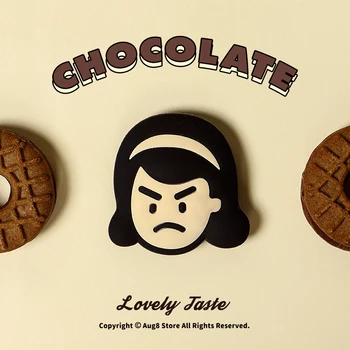 Rozširuje Stáť a Rukoväť Držiak Univerzálny Mobilný Telefón Prst Podporu Airbag Stenu Cartoon Hádku Pár Čokoládové Cookies