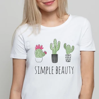 2020 nové Letné Kaktus t shirt Ženy Harajuku kawai kvetu rastlín tumblr tričko biele topy tees žena vintage tričká krátky rukáv