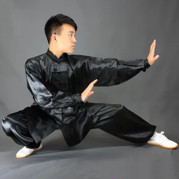 USHINE HX11 biela čierna žltá TaiChi výkon oblečenie long-sleeve KungFu jednotné Wushu TaiChi jednotné Deti Muž Žena