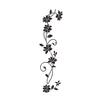 Kreatívne Čierny kvet viniča Stenu, Nálepky na Chladničky, skrine, spálne, dekorácie umenie Obtlačky tapety nástenná maľba chladnička nálepky