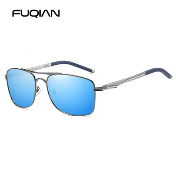 FUQIAN 2020 Námestie Mužov Polarizované slnečné Okuliare Luxusné Hliníka, Horčíka Muž Slnečné Okuliare Módne Zrkadlo Modrá Jazdy Okuliare UV400