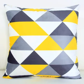 Žltá Sivá Modrá Dekoratívny Vankúš Domova Velvet Vankúš Na Gauč 45*45 cm Geometrické obliečka na Vankúš Pillowsham