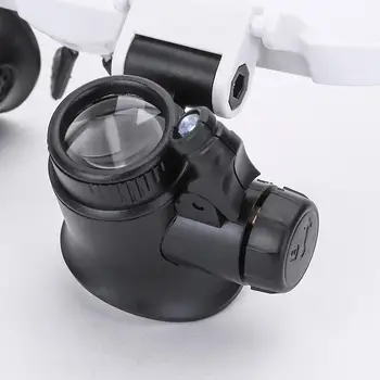 Magnifying Glass Okuliare Loupes zväčšovacie sklo Okuliare s LED Osvetlenie Sledovať Opravu 8x 23X Dual Oko Šperky Loupe Objektív hlavový most