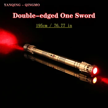 YQ QM Lightsaber dvojsečný Meč Svetla Saber Force Fx Osvetlenie Ťažké Foc Zamknúť Kov Rukoväť Led Červené Svetlo 195 Cm Hračky