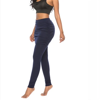 Ženy Black Slim Legíny 2021 Módne Vysoký Pás Leggins S Plášťom Mini Sukne Členok Dĺžka Dámy Letné Vintage Jeggings