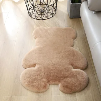 Imitácia králik kožušiny materiál macko cartoon zvierat medveď tvar koberec mat gauč koberec vloerkleed tapete infantil badroom koberce