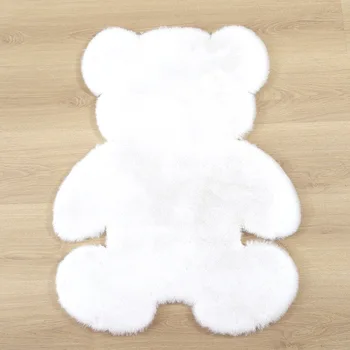 Imitácia králik kožušiny materiál macko cartoon zvierat medveď tvar koberec mat gauč koberec vloerkleed tapete infantil badroom koberce
