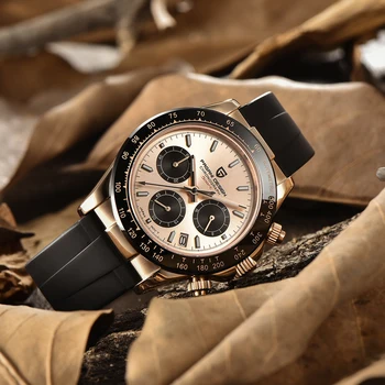 2020 PAGANI DIZAJN Rose Gold pánske Hodinky quartz hodinky luxusné automatický dátum náramkové hodinky mužov Silica gel nepremokavé Chronograf
