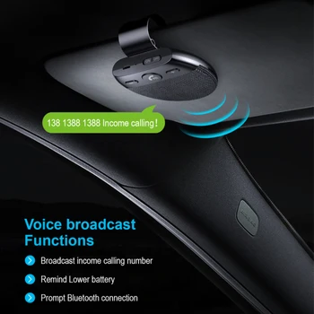 Bezdrôtový Reproduktor Handsfree Bluetooth 5.0 +EDR Auto Reproduktor Slnečná Clona Klip do Auta MP3 Hudobný Prehrávač pre IPhone Android