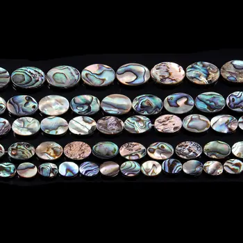 Vysoko Kvalitné Prírodné Páva Modrého Abalone Shell Perly Eliptických Voľné Korálky Pre DIY Kúzlo Náramok Náhrdelník Šperky Robiť