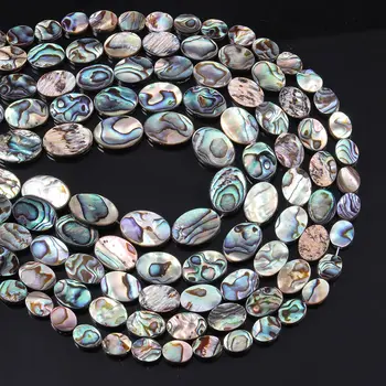 Vysoko Kvalitné Prírodné Páva Modrého Abalone Shell Perly Eliptických Voľné Korálky Pre DIY Kúzlo Náramok Náhrdelník Šperky Robiť