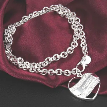 925 Európskej a Americkej módy, módny štýl položky zdobené trend značky šperky 925 strieborný náhrdelník list X023