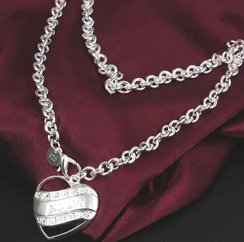 925 Európskej a Americkej módy, módny štýl položky zdobené trend značky šperky 925 strieborný náhrdelník list X023