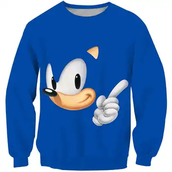 Sonic the Hedgehog Deti Zimné hot predaj Mikina polyester Dieťa, Chlapec, Dievča Cartoon Vzor Mikiny Spadajú Zimné Oblečenie