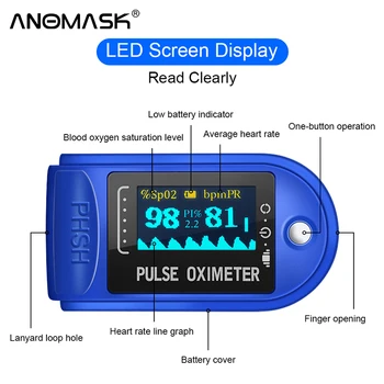 Digitálny Prst-Klip saturimetro Pulzný Oximeter Kyslíka v Krvi, LCD/TFT Prst Prenosný Merač Zdravie Oximeter Prst + Úložný Vak