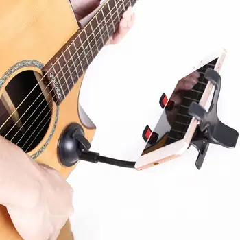 Najnovšie Gitara Smartphone Mount Držiak Klip prísavky Nastaviteľné Telefón Stojan pre Akustické Gitary, Basy Sláčikový Hudobný Nástroj