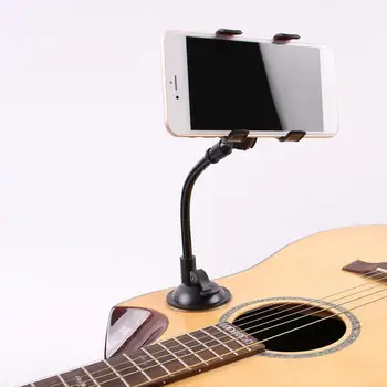 Najnovšie Gitara Smartphone Mount Držiak Klip prísavky Nastaviteľné Telefón Stojan pre Akustické Gitary, Basy Sláčikový Hudobný Nástroj