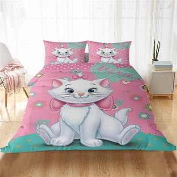 Disney Roztomilý Marie Mačka Cartoon posteľná bielizeň Sady NÁS AU EÚ Posteľná Bielizeň Deti, Dievčatá Perinu obliečka na Vankúš Cumlík posteľná bielizeň Nastaviť