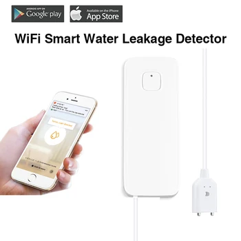 Tuya Smart Home WIFI Úniku Vody Snímač Úniku Alarm Detektor Povodňového Prietoku Upozornenie Bezpečnostný Systém