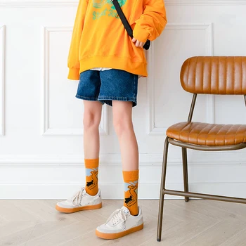 1 Pár 2020 Nové Posádky Ponožky Mužov Bavlna Pohode Graffiti Charakter Streetwear Mens Ponožky Unisex Veľkosť 36-43