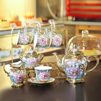 High-grade šálku kávy nastaviť British Porcelán, Čaj Sada keramický hrnček kávy pohár kompletnú sadu Európskej kosti čína popoludňajší čaj nastaviť