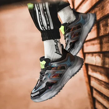 Pánske univerzálne farby zodpovedajúce bežecká obuv priedušný oka športová obuv outdoor non-slip ležérne topánky Zapatos Hombre crossover