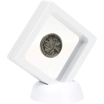 Mince Display Box - Set 10 3D Plávajúce Rám Displeja Držiak s Stojany na Výzvu Mince, AA Medailónky, Šperky